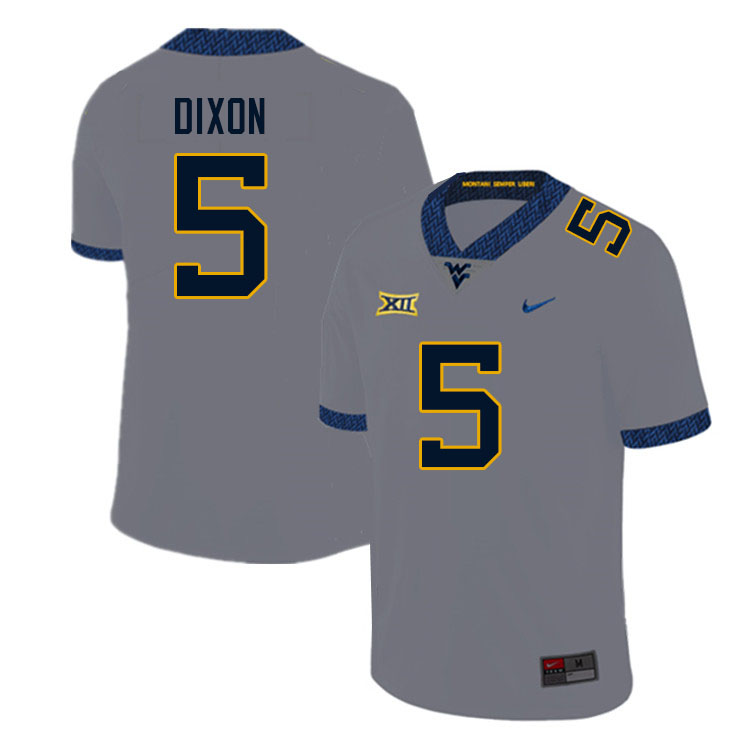 Men #5 Lance Dixon West Virginia Mountaineers College Football Jerseys Sale-Gray - Click Image to Close